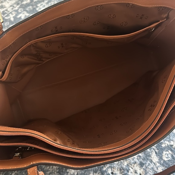 Tory Buch Leather Work Tote in Medium Brown - Picture 4 of 5